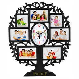 Attractionz Black Oval Shaped Textured Analogue Wall Clock-image-113