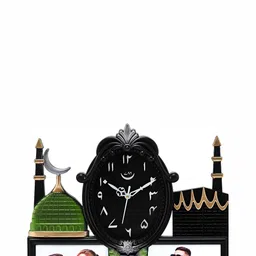 Attractionz Brown Oval Shaped Contemporary Analogue Wall Clock-44