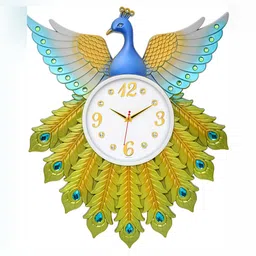 Attractionz Yellow & White Textured Round Shaped Contemporary Wall Clock-7