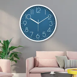 RANDOM Blue & White Contemporary Wall Clock-image-85