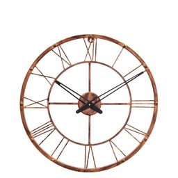 CHRONIKLE Copper-Toned Metal Round Contemporary Wall Clock-image-43