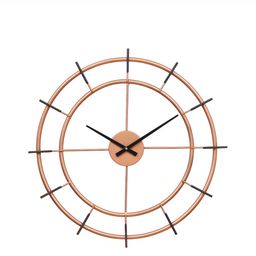 CHRONIKLE Copper Toned & Black Round Contemporary Wall Clock-image-36