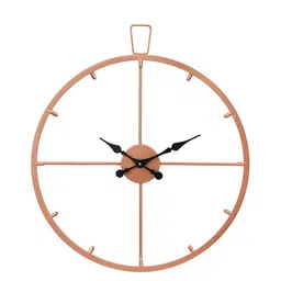 CHRONIKLE CopperToned and Black Round Analogue Contemporary Wall Clock-image-13