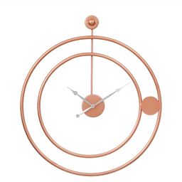 CHRONIKLE Copper-Toned Metal Round Contemporary Wall Clock-image-78