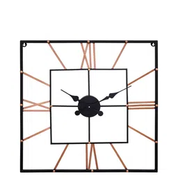 CHRONIKLE Copper Toned & Black Square Metal Contemporary Wall Clock-image-27