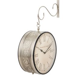CHRONIKLE Silver Toned & White Printed Round Contemporary Wall Clock-picture-26
