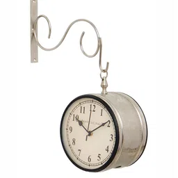 CHRONIKLE Silver Toned & White Analogue Contemporary Wall Clock-image-6