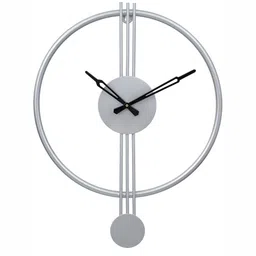 CHRONIKLE SilverToned and Black Traditional Wall Clock-image-57