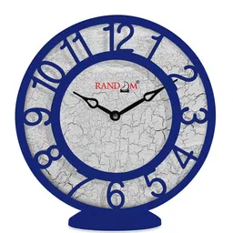 RANDOM Grey & Blue Printed Contemporary Wall Clock-12