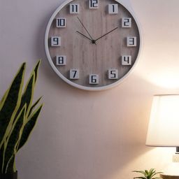House Of Accessories Brown & White Printed Contemporary Wall Clock-image-64