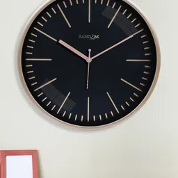 RANDOM Gold-Toned & Black Contemporary Wall Clock-picture-31