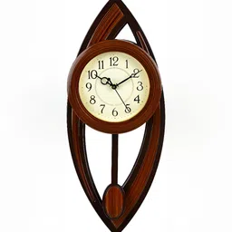 Attractionz Brown & White Analogue Round Wall Clock-11