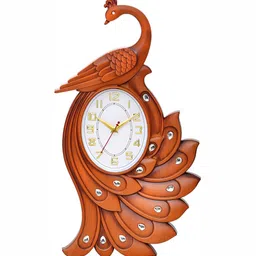 Attractionz Brown Oval Shaped Traditional Analogue Wall Clock-image-83