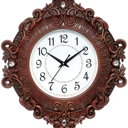 Attractionz Brown Round Shaped Traditional Analogue Wall Clock-image-87