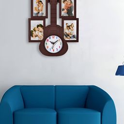 Attractionz Brown Contemporary Round Shaped Analogue Wall Clock-image-71