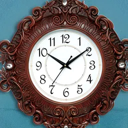 Attractionz Brown & White Printed Round Acrylic Contemporary Wall Clock-25