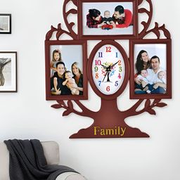 Attractionz Brown & White Textured Analogue Contemporary Wall Clock-image-92