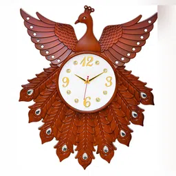Attractionz Brown & White Analogue Round Wall Clock-18