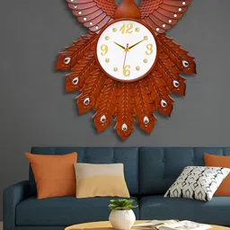 Attractionz Brown Round Shaped Traditional Analogue Wall Clock-image-84