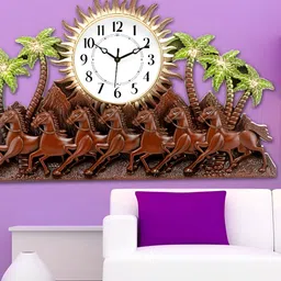 Attractionz Brown Round Contemporary Analogue Wall Clock-image-95