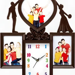 Attractionz Brown Contemporary Love Shaped Wall Clock-image-93