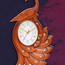 Attractionz Brown Textured Analogue Contemporary Wall Clock-28