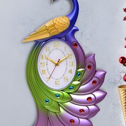 Attractionz Purple & Green Textured Contemporary Wall Clock-image-95