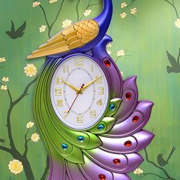 Attractionz Purple & White Textured Oval Shaped Contemporary Analogue Wall Clock-image-87