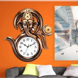 Attractionz Brown Textured Analogue Traditional Wall Clock-picture-23