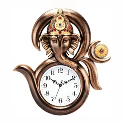 Attractionz Gold Toned Round Contemporary Wall Clock-image-93
