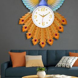 Attractionz Orange & Blue Textured Contemporary Wall Clock-image-42