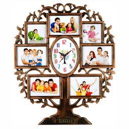 Attractionz Gold Toned Textured Oval Analogue Wall Clock-picture-3