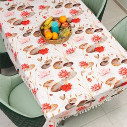 URBAN SPACE Cream-Coloured Floral Printed Table Cover-image-12