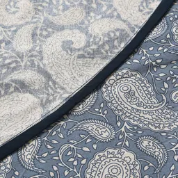 INDHOME LIFE Blue & White Printed Cotton Round 4-Seater Table Cover image 3