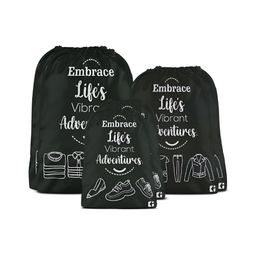 Kuber Industries Black 6 Pieces Printed Fabric Multi-Utility Organisers-54