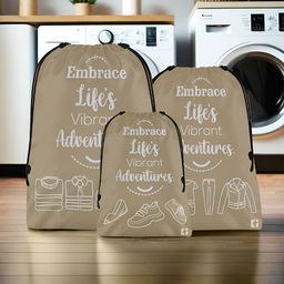 Kuber Industries Brown 3 Pieces Printed Fabric Multi-Utility Organisers-16