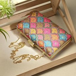 FRINGES Embellished Box Clutch-image-5