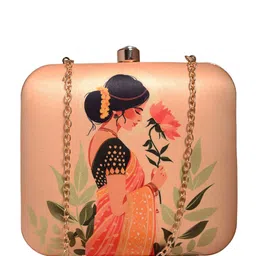 ARTKLIM Based Indian In Saree Printed Box Clutch image 4