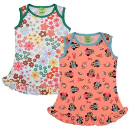Clothe Funn Infant Girls Pack Of 2 Conversational Printed Cotton A-Line Dress-picture-24