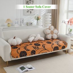 HOKIPO Copper-Toned & Black Printed Polyester 1 Piece Sofa Cover-6