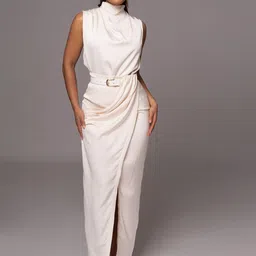 Bee Boe High Neck Draped Top With Skirt-image-20