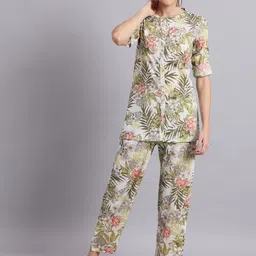 DECKEDUP Printed Rull-Ups Sleeves Longline Shirt With Trousers-16