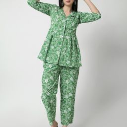 KALINI Printed Pure Cotton Top With Trousers Co-Ords-image-93