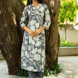 Atha Fashion Blossom Floral Printed Pure Cotton Straight Tunic With Trousers Co-Ords-picture-54