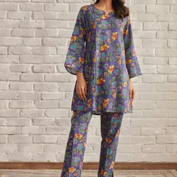 NAINVISH Floral Printed Three Quarter Sleeve Tunic & Trouser-picture-52