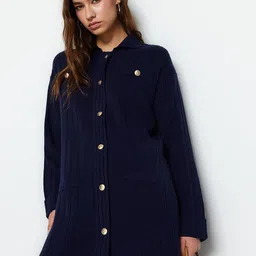 Trendyol Striped Shirt Collar Shirt With Flared Trouser Co-Ords-image-41