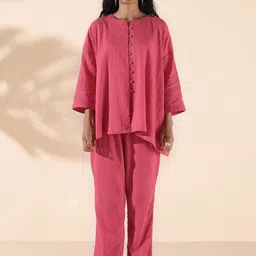 trueBrowns Malang Round Neck Tunic & Mid-Rise Trouser Co-Ords-52