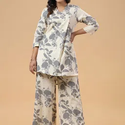 SAVI Printed Printed Pure Cotton Tunic With Palazzo Co-Ords-image-13
