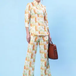 THE52 Printed Shirt Collar Cotton Silk Tunic with Trouser-picture-50