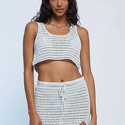 LULU & SKY  Round Neck Crop Top With Mini Skirt Co-Ords-picture-58